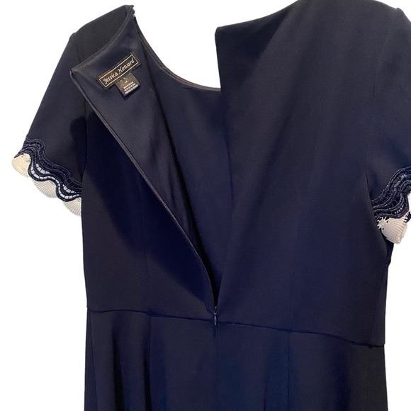 Jessica Howard size 14 Fit & Flare Navy Blue midi dress elegant short sleeves - Picture 5 of 6